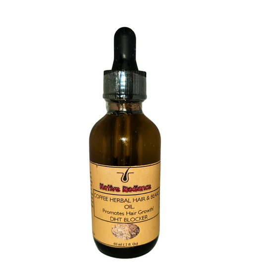 Native Radiance Hair Care Oil for Hair Regrowth and Strengthening - Coffee Herbal Beard Oil 2oz - Ayurvedic Inspired Hair Care Product