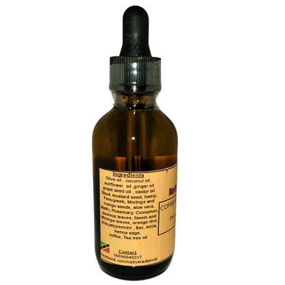 Native Radiance Hair Care Oil for Hair Regrowth and Strengthening - Coffee Herbal Beard Oil 2oz - Ayurvedic Inspired Hair Care Product