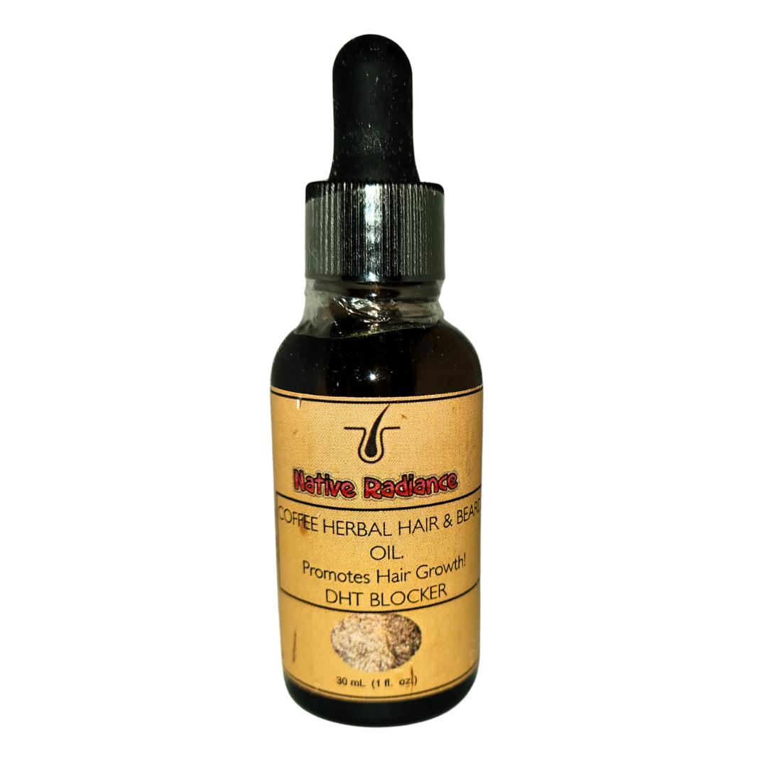 Native Radiance Hair Care Oil for Hair Regrowth and Strengthening - Coffee Herbal Beard Oil 2oz - Ayurvedic Inspired Hair Care Product