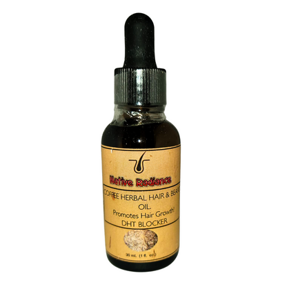 Native Radiance Hair Care Oil for Hair Regrowth and Strengthening - Coffee Herbal Beard Oil 2oz - Ayurvedic Inspired Hair Care Product
