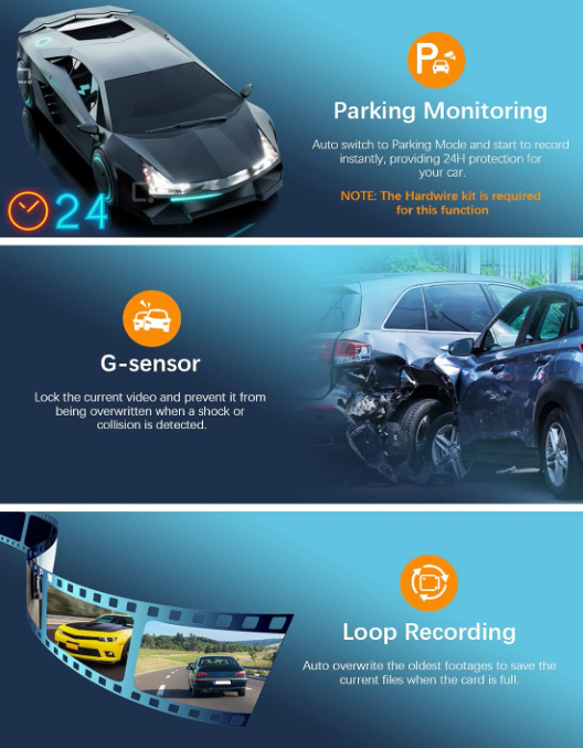 ARIFAYZ Dash Cam Wi-Fi FHD 1080P Car Camera, Front Dash Camera