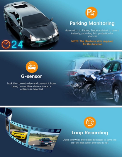 ARIFAYZ Dash Cam Wi-Fi FHD 1080P Car Camera, Front Dash Camera