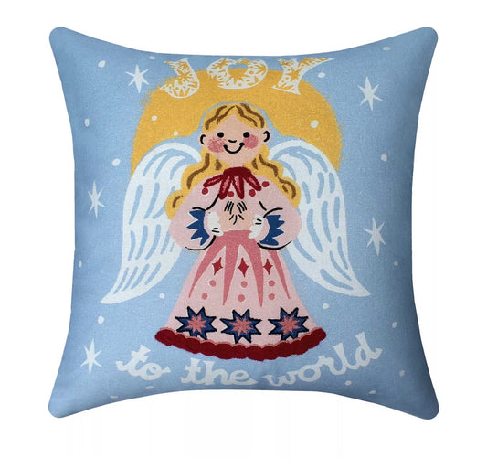 St. Nicholas Square Blue Angel Decorative Throw Pillow