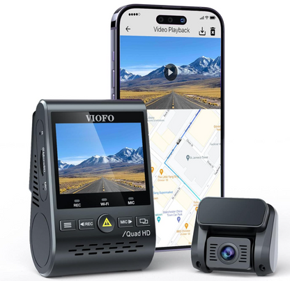 VIOFO 1080P Front & Rear Dashcam with WI-FI GPS, Parking Mode, Motion Detection