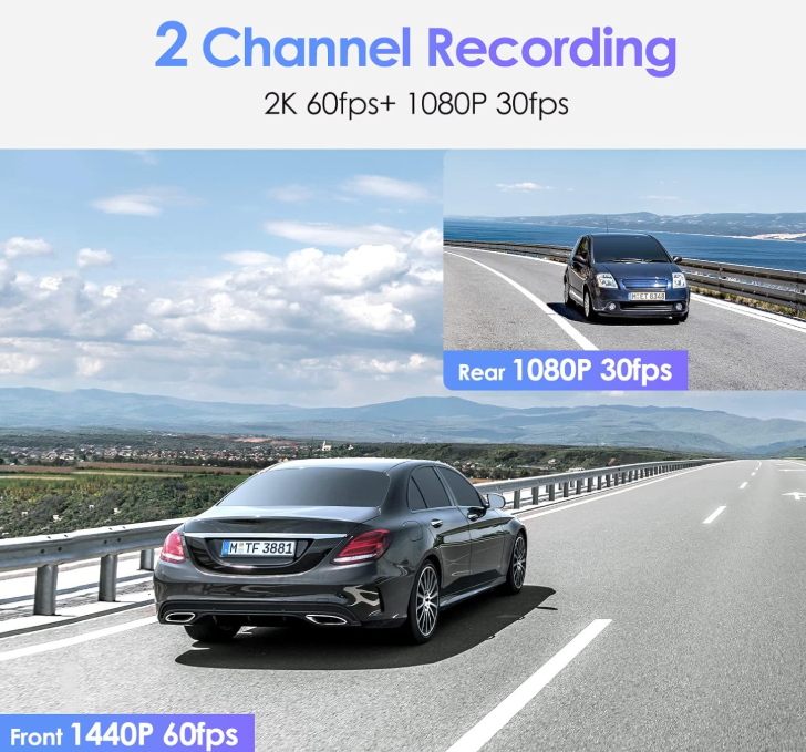 VIOFO 1080P Front & Rear Dashcam with WI-FI GPS, Parking Mode, Motion Detection